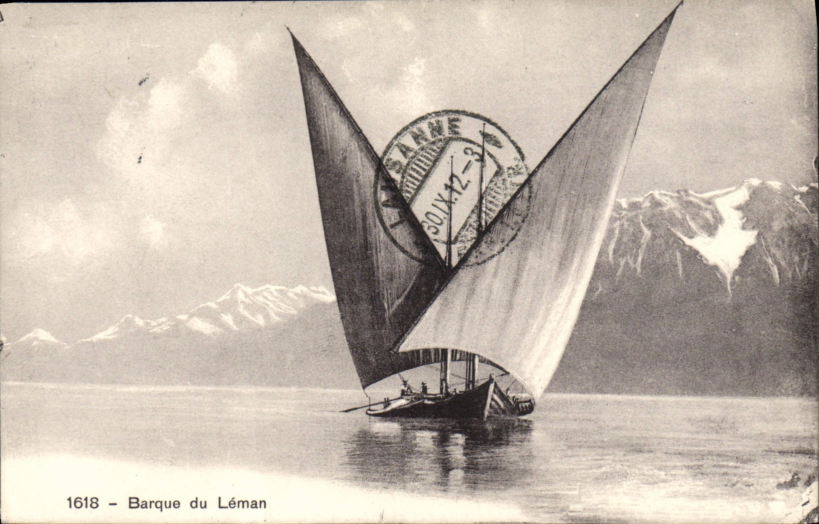 VINTAGE POSTCARD Boat of Swiss Leman Boat
