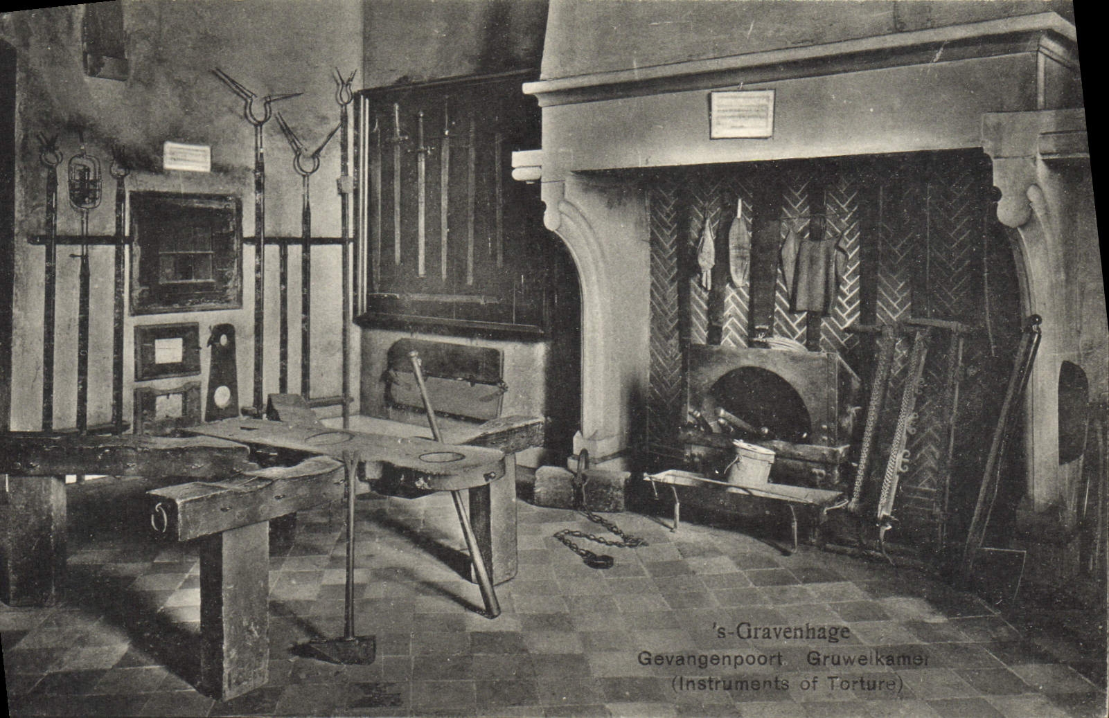 Instrumentos de Gravenhage Gevangenpoort de la POSTAL de la VENDIMIA de la tortura