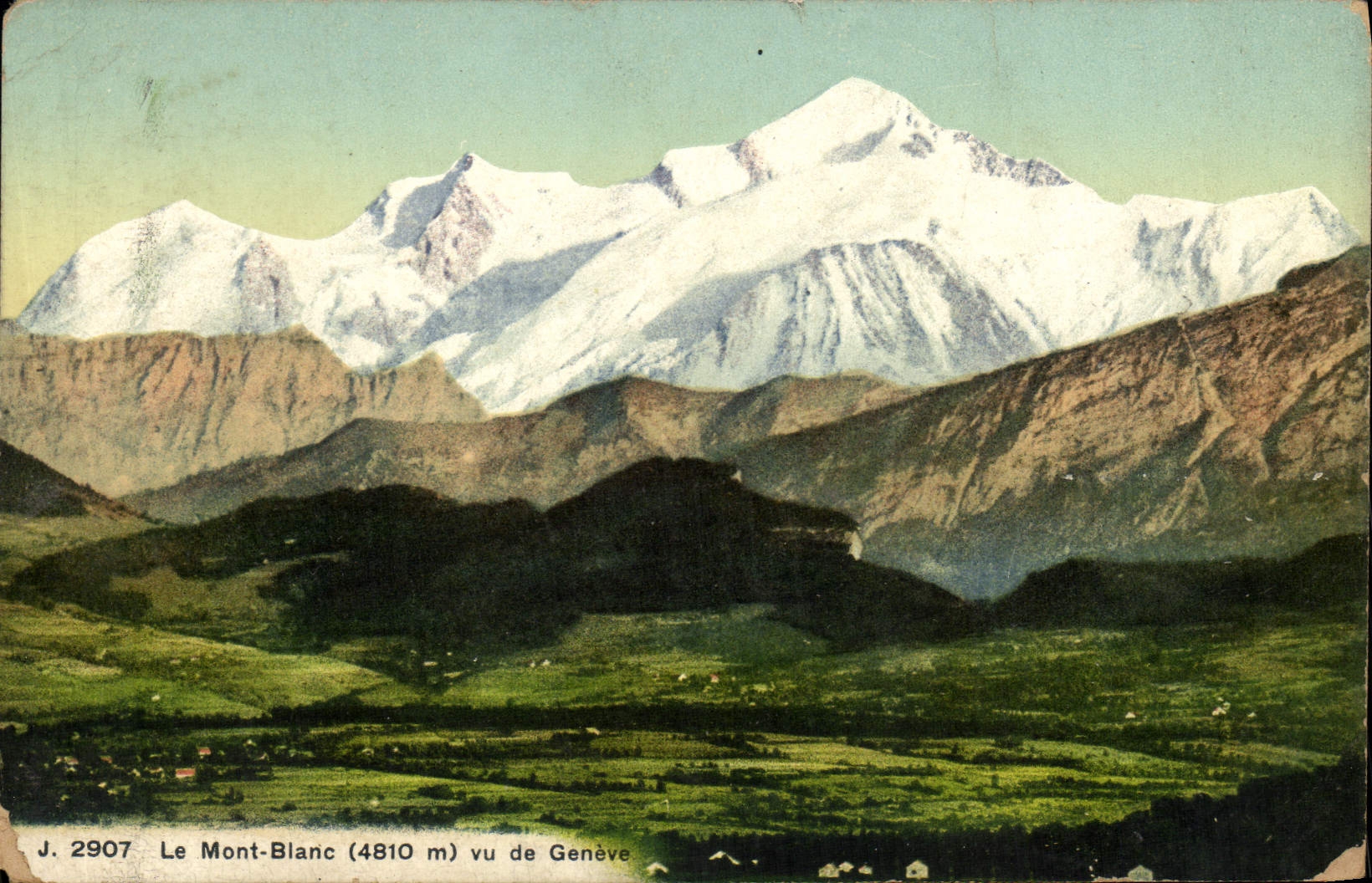 VINTAGE POSTCARD Geneva Mont Blanc