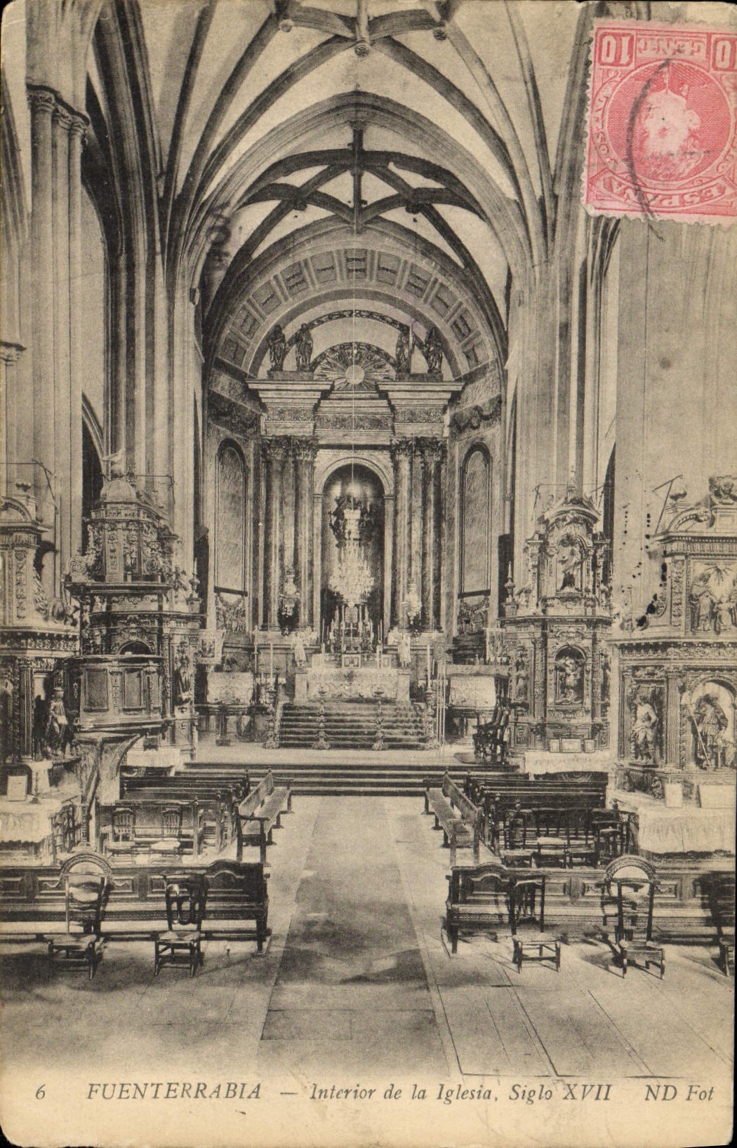 CPA Fuenterrabia Interior de la Iglesia 
