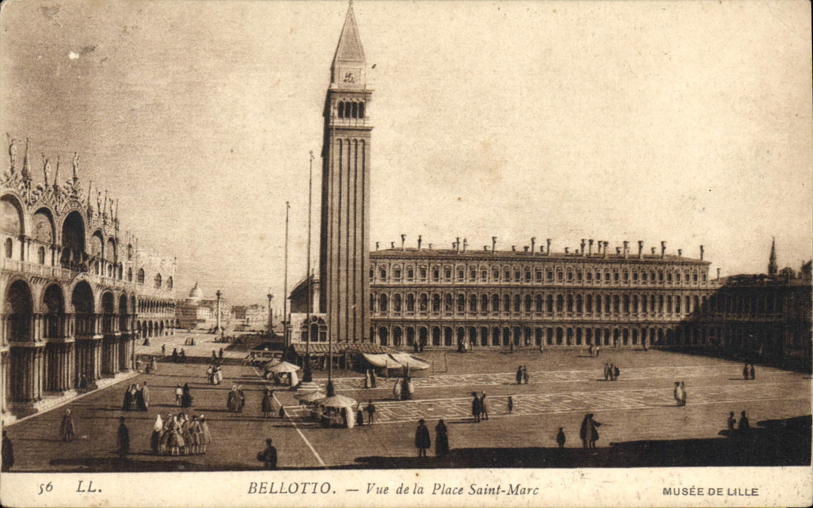 VINTAGE POSTCARD Bellotto Seen of the Place saint Marc Museum of Lille