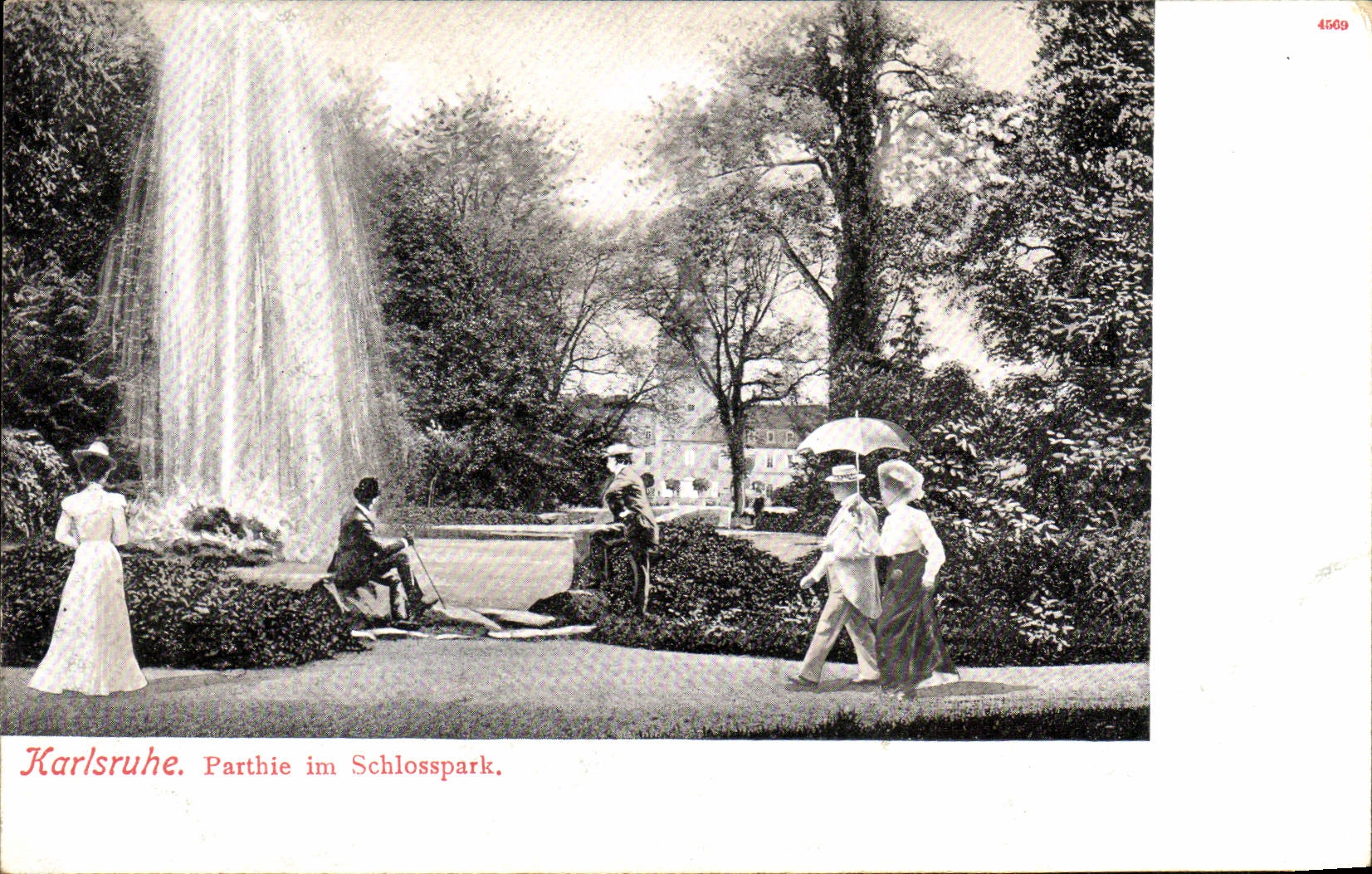 CPA Karlsruhe Parthie im Schlosspark
