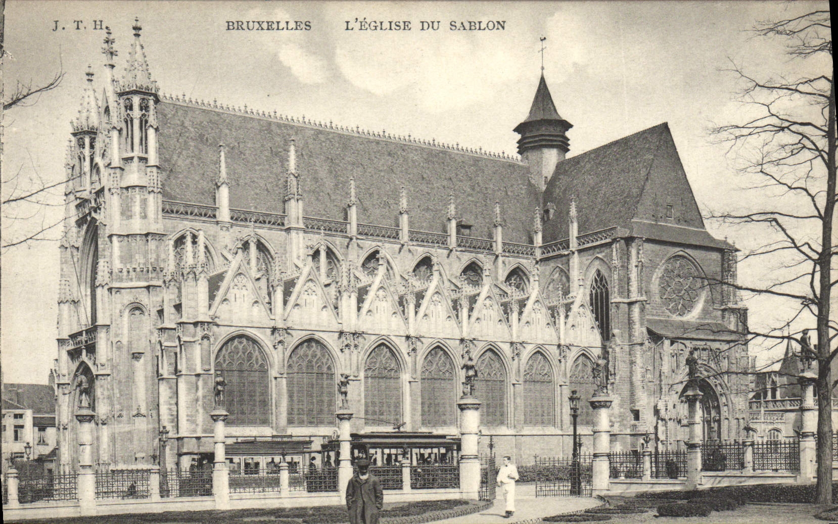 POSTAL Bruselas de la VENDIMIA la iglesia de la arena fina