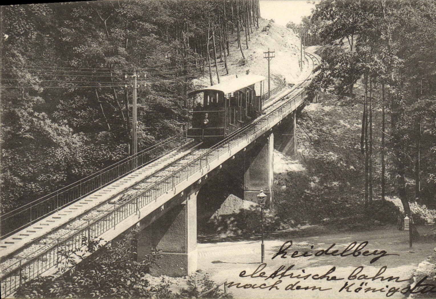 CPA Heidelberg Die Neue Elektrische Bahn Funiculaire Train