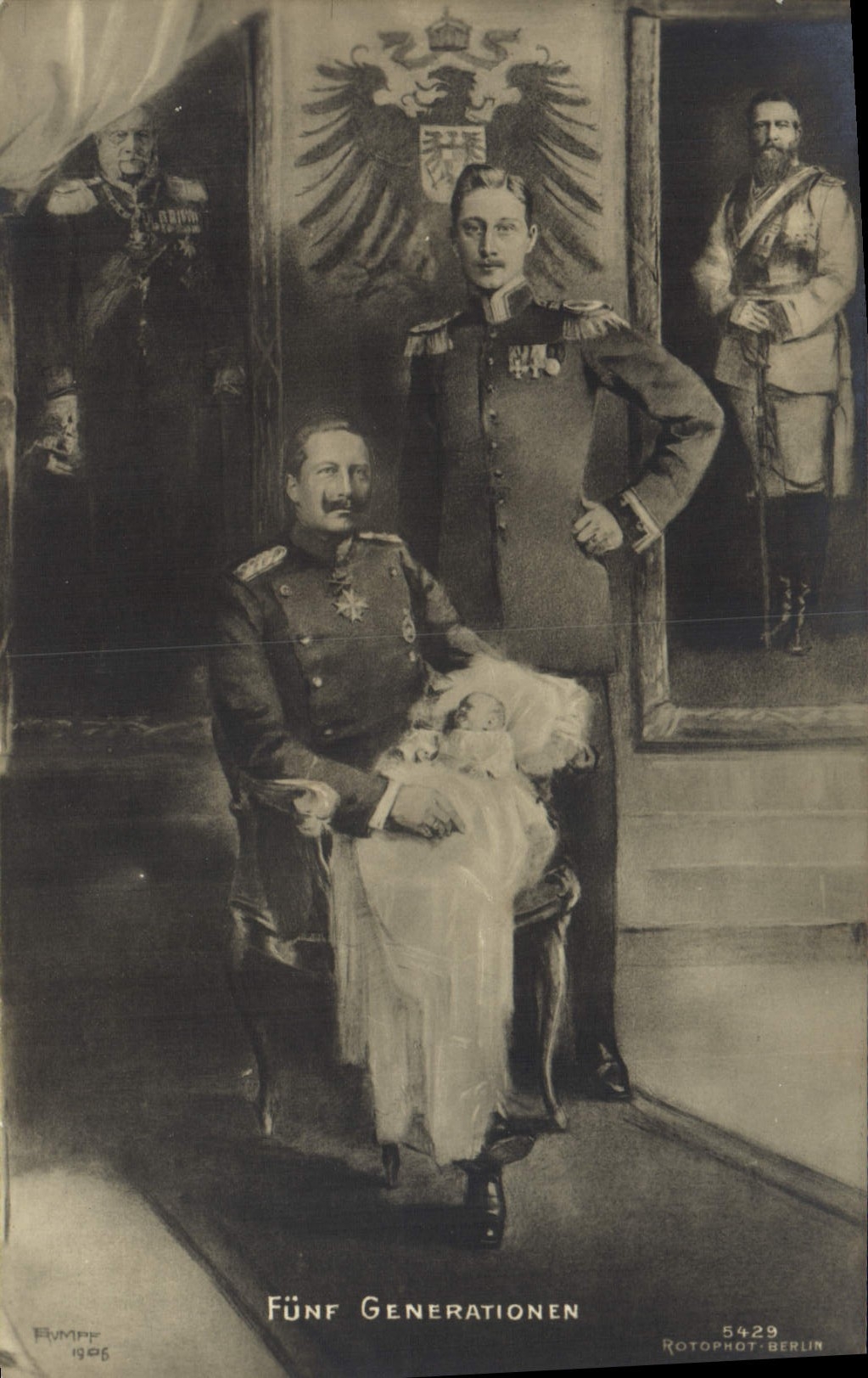 VINTAGE POSTCARD Funf Generationen