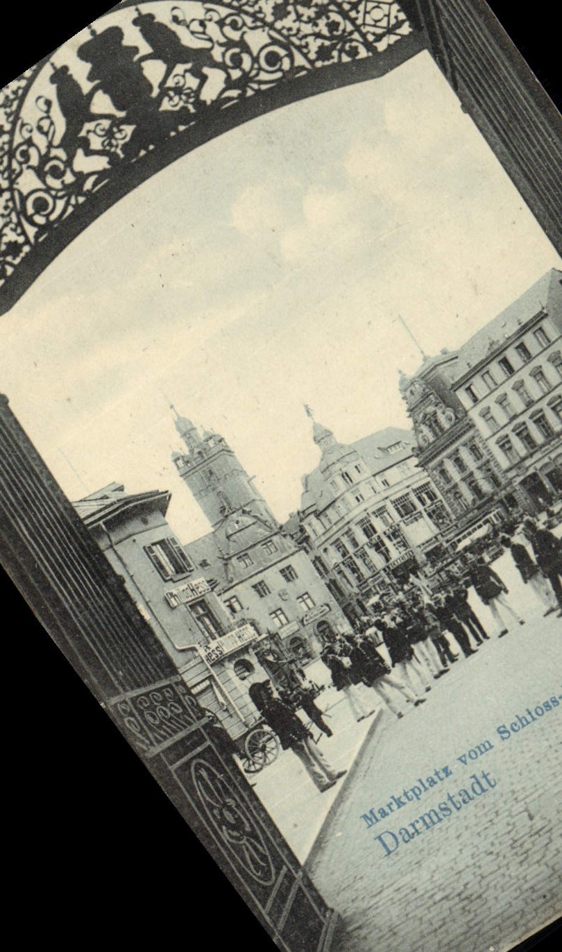 CPA Darmstadt Marktplatz vom Schloss Portal