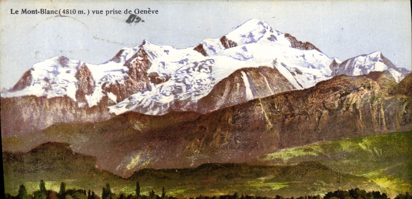 CPA Geneve Le Mont Blanc vue prise de Geneve 