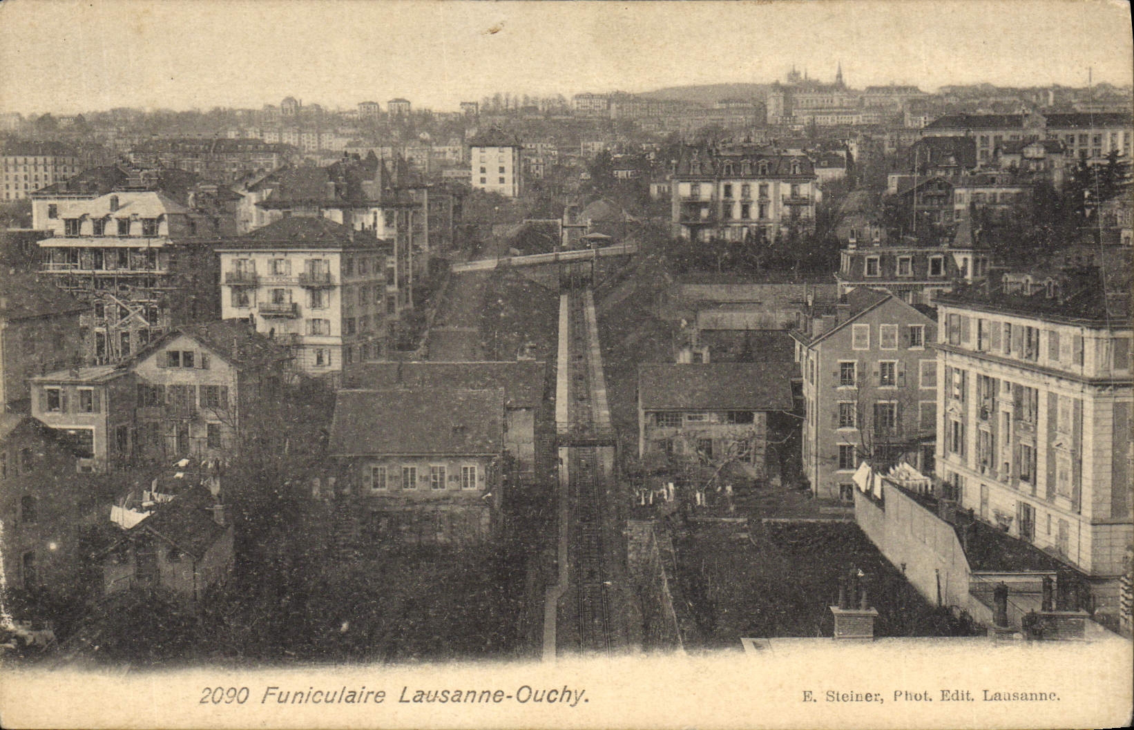 VINTAGE POSTCARD Funicular Lausanne Ouchy