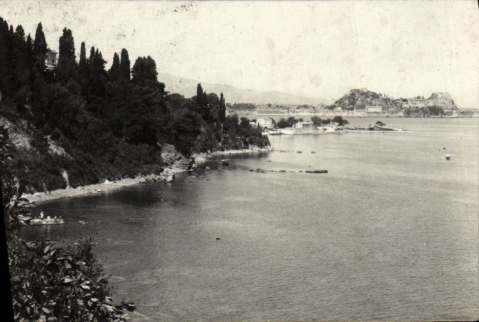 Ciudadela vieja de Corfou de la POSTAL de la VENDIMIA