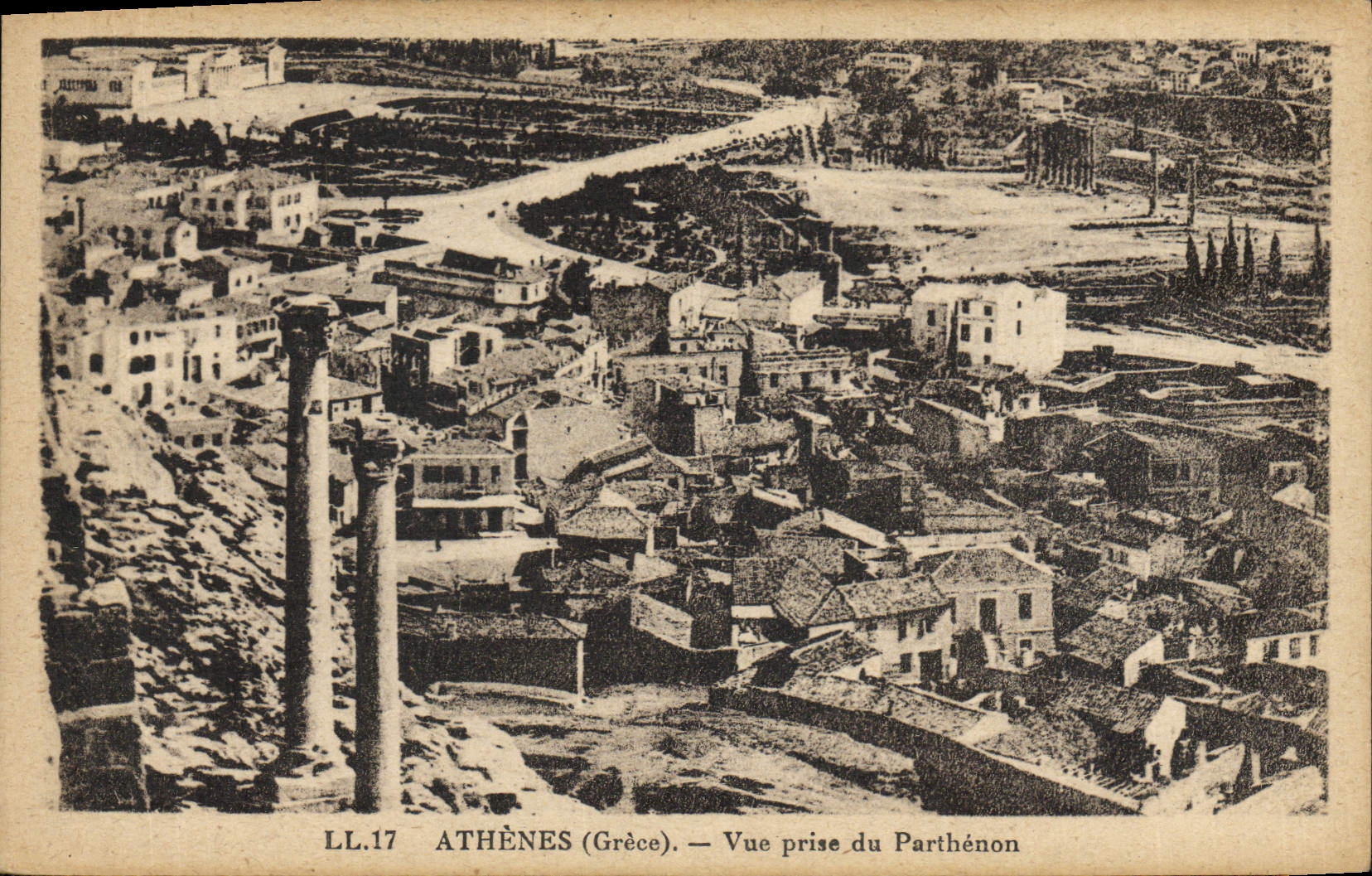 VINTAGE POSTCARD Athens Seen from of the Parthenon