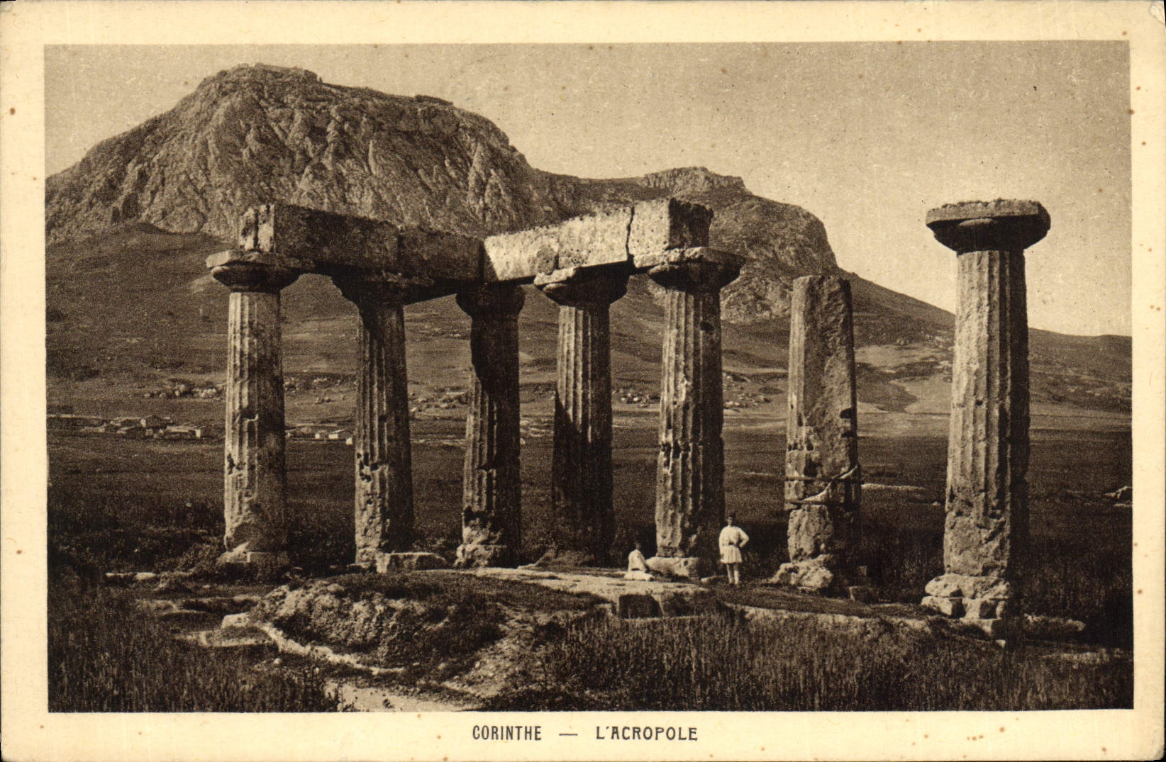 POSTAL Corinth de la VENDIMIA la acrópolis
