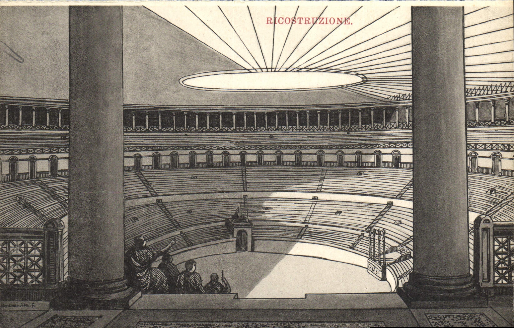 CPA Ricostruzione Rome Illustration Aigle Rapace