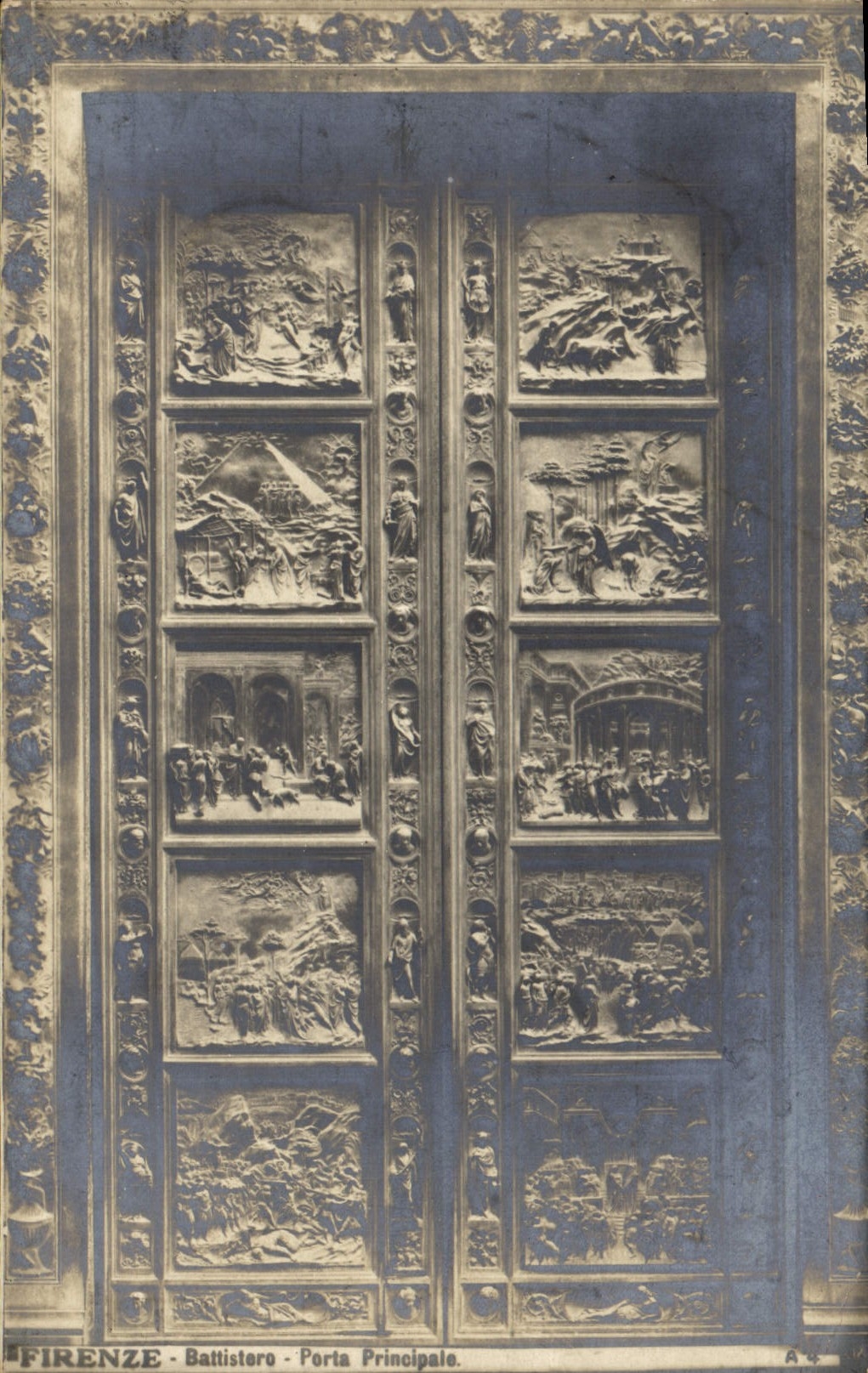 Principal llevado Battistore de Firenze de la POSTAL de la VENDIMIA