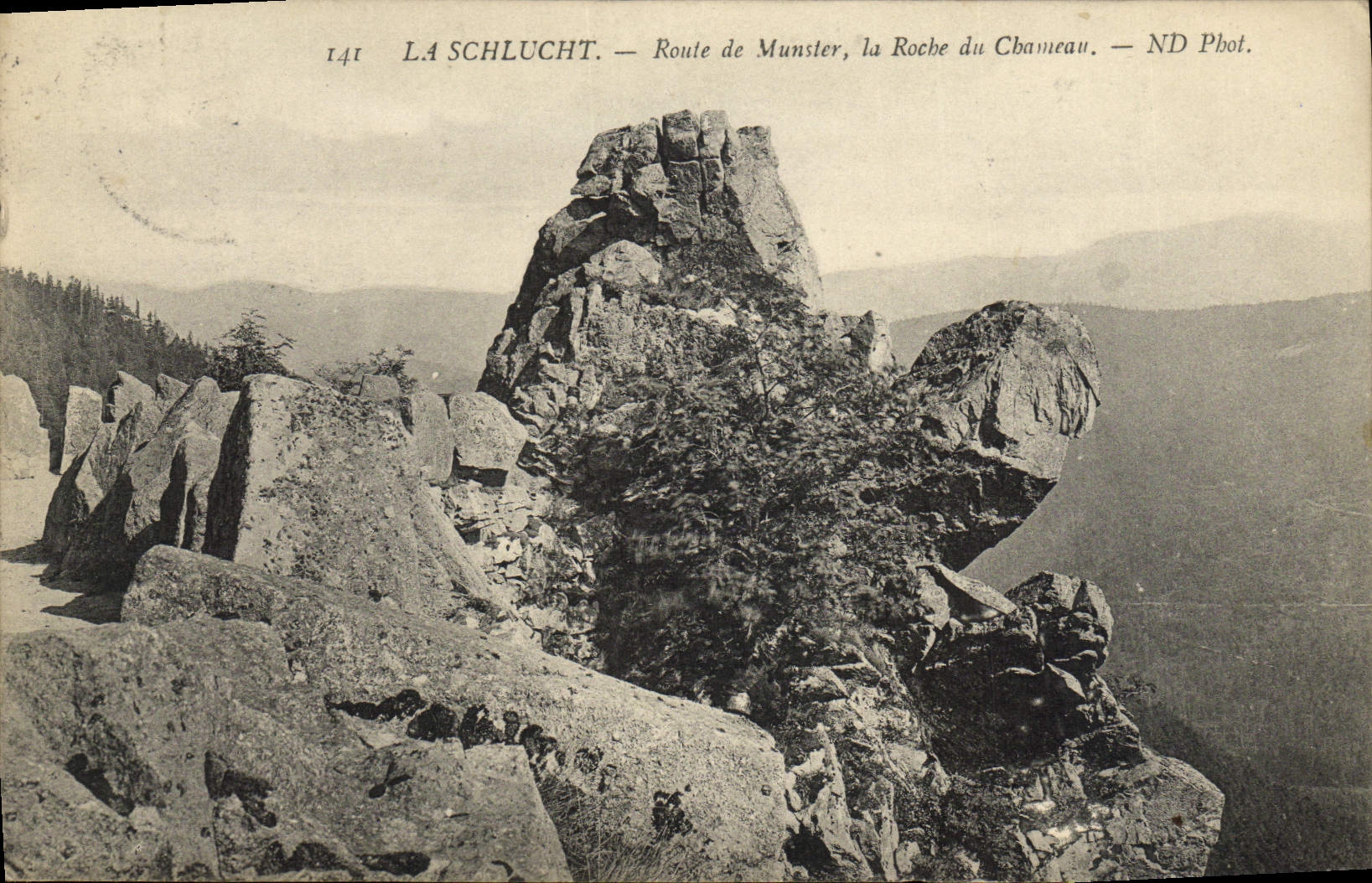 CPA La Schlucht Route de Munster la Roche du Chameau