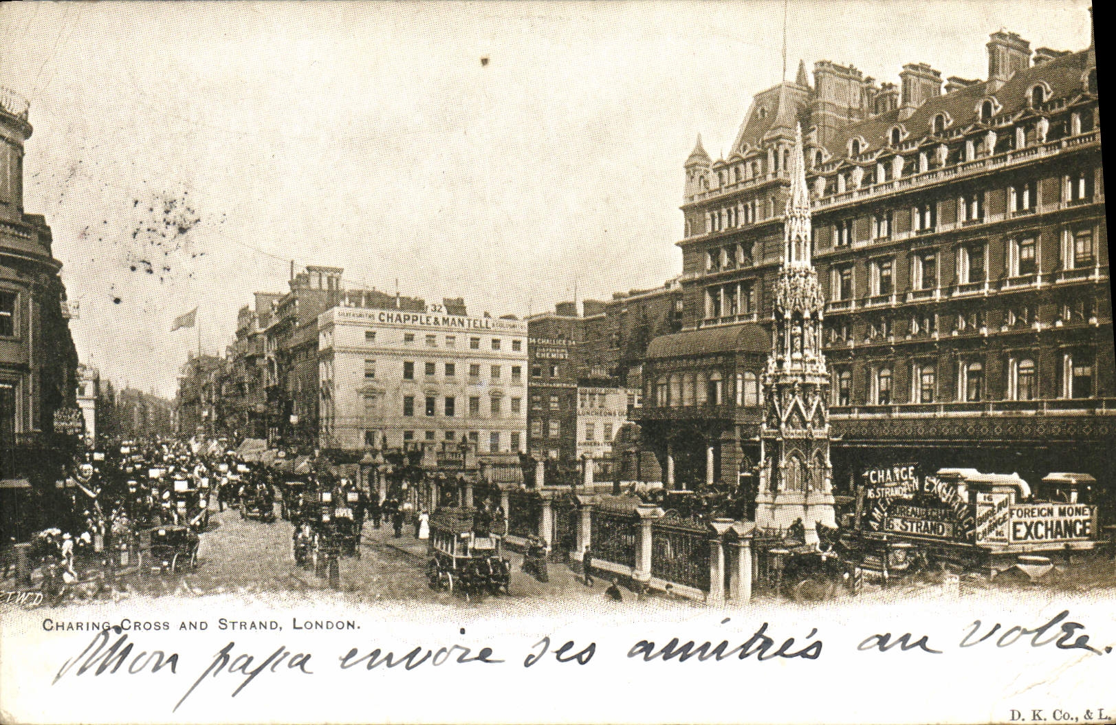 Raza a campo través y filamento de Londres Charing de la POSTAL de la VENDIMIA