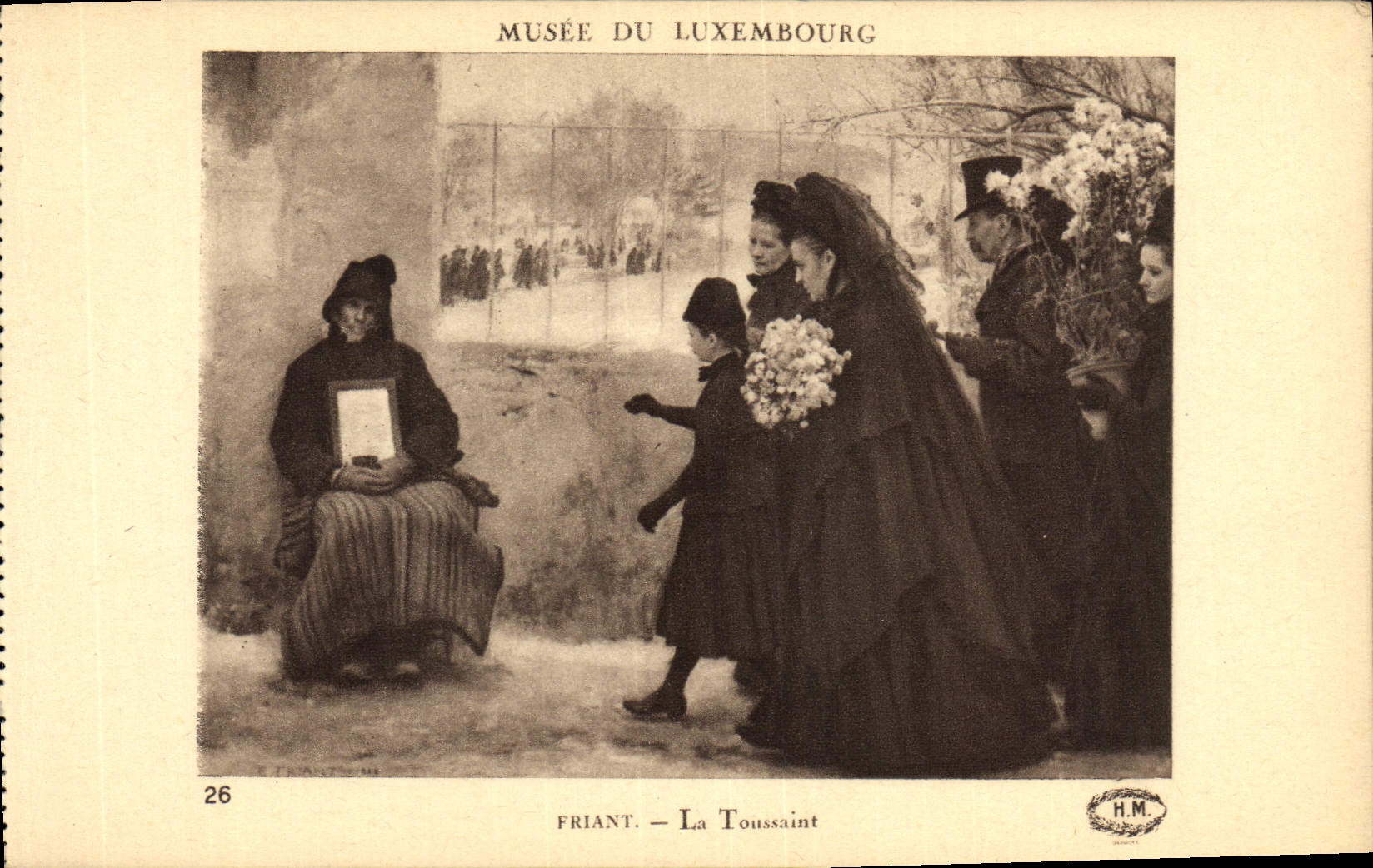 VINTAGE POSTCARD Museum Of Luxembourg Friant All Saints' day