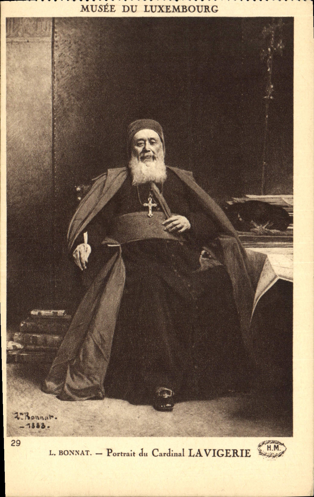 VINTAGE POSTCARD Museum Of Luxembourg Portrait of the Lavigerie Cardinal