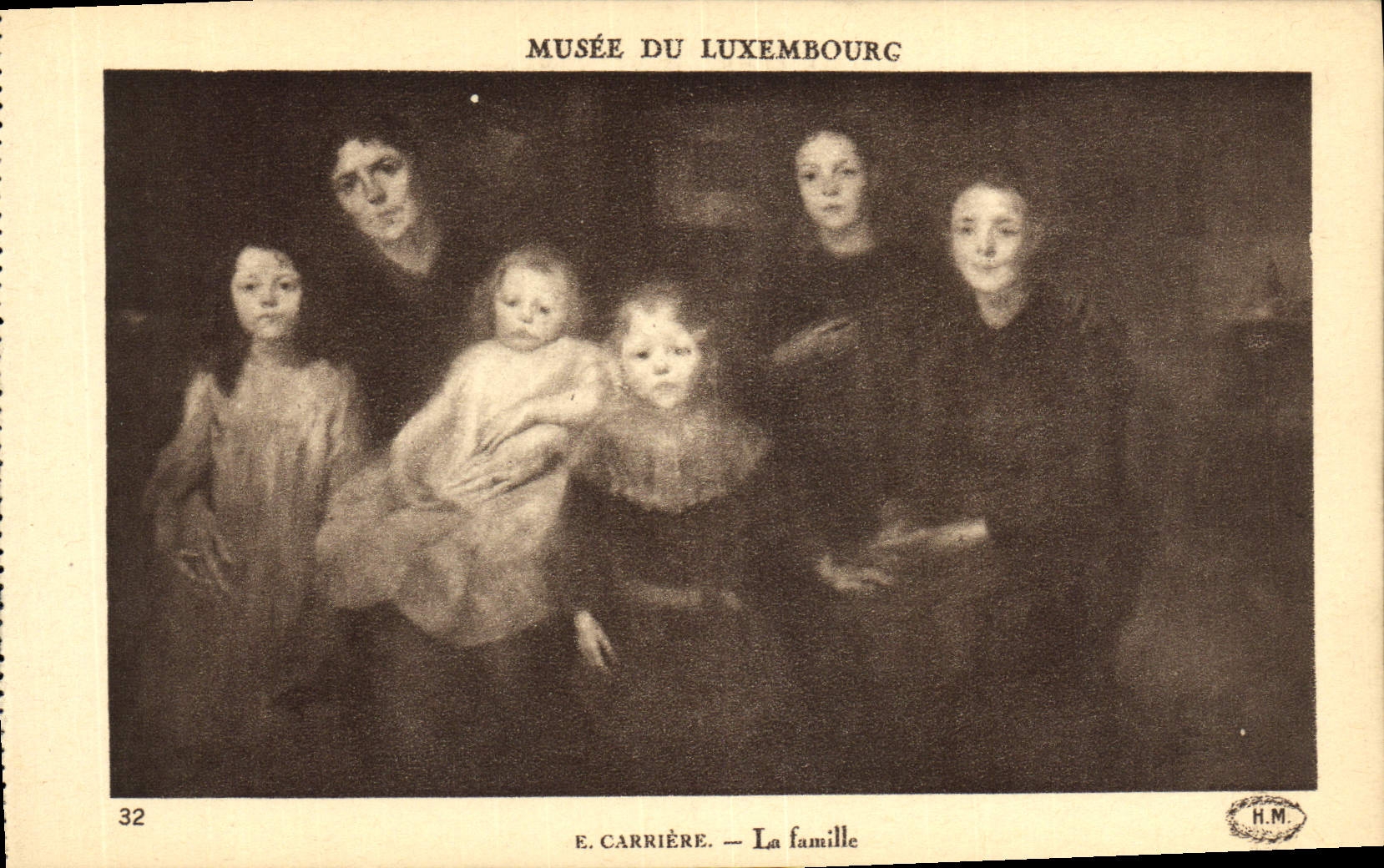 VINTAGE POSTCARD Museum Of Luxembourg Career the Family