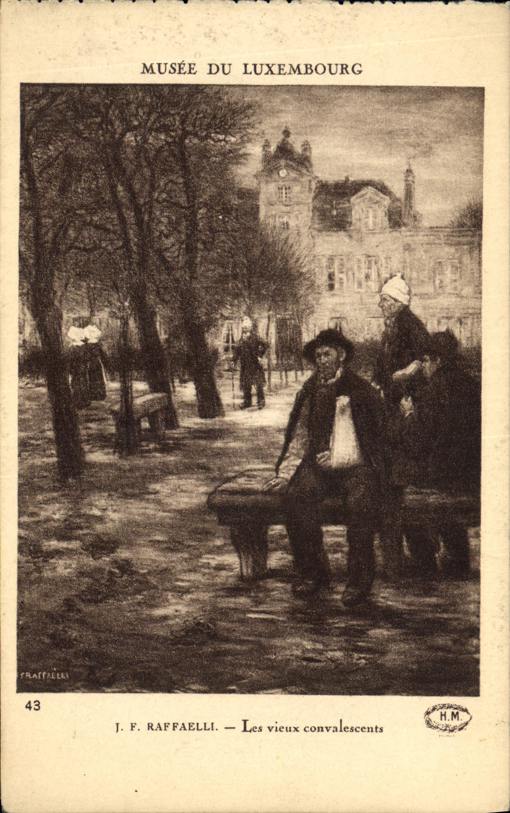 VINTAGE POSTCARD Museum Of Luxembourg Raffaelli Old Convalescents