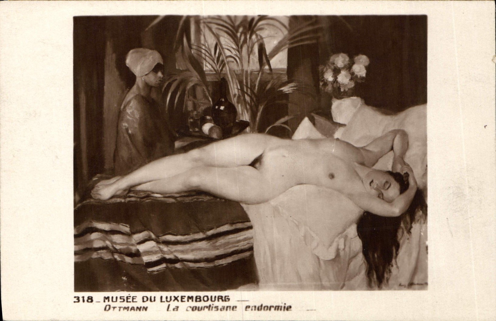 VINTAGE POSTCARD Museum Of Luxembourg Ottmann the Deadened Courtesan