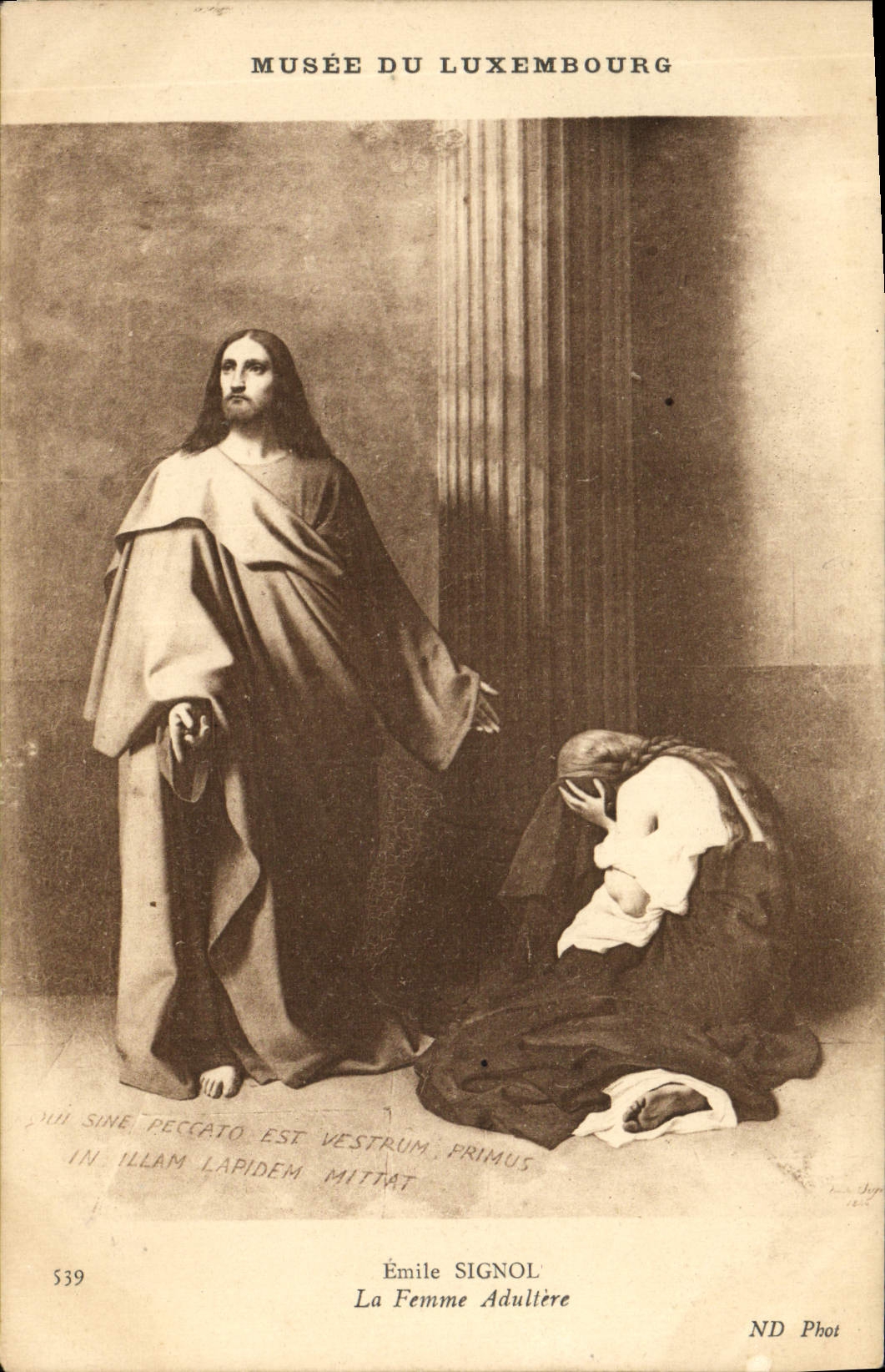 VINTAGE POSTCARD Museum Of Luxembourg Emile Signol the Adulteress