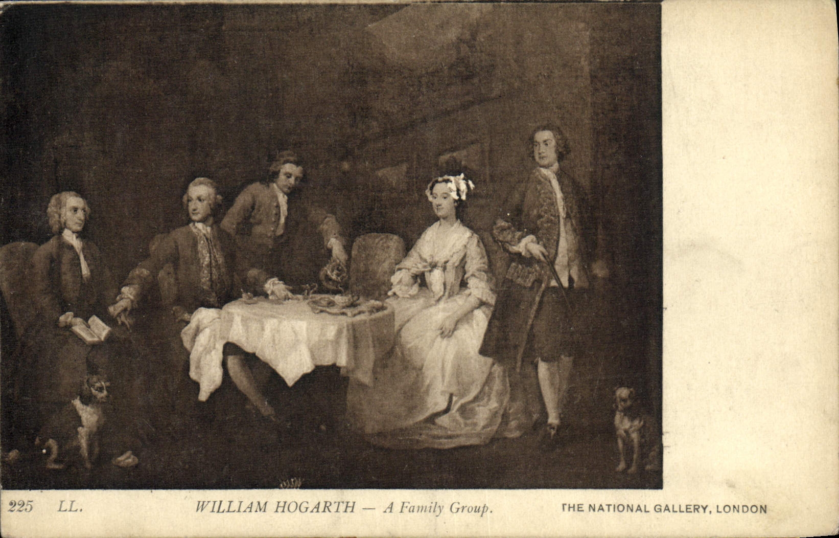 VINTAGE POSTCARD William Hogarth has Family Group London London National Gallery