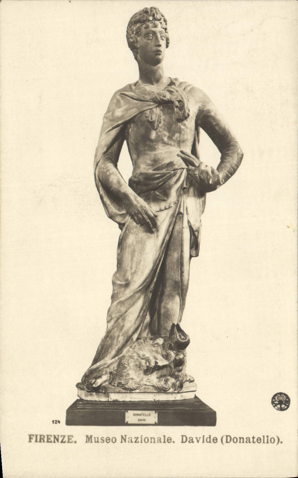 POSTAL Firenze Museo Nazionale Davide Donatello de la VENDIMIA