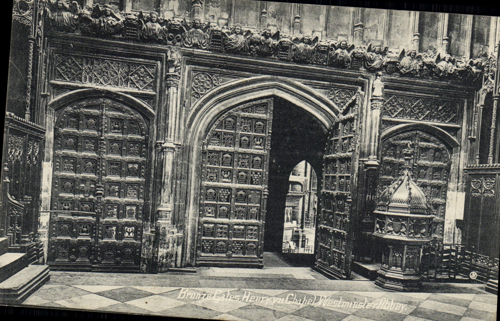 Capilla Westminster Londres de Henry VII de los escombros del bronce de la POSTAL de la VENDIMIA
