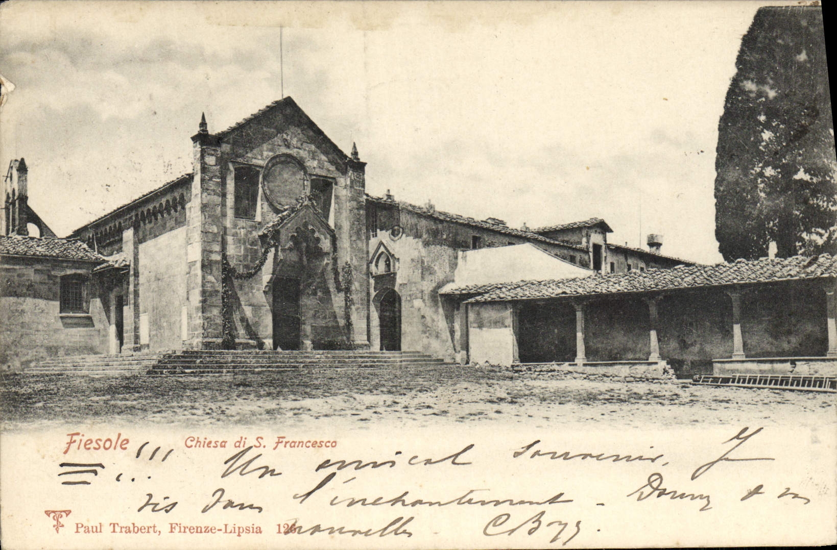VINTAGE POSTCARD Fiesole Chiesa Francesco