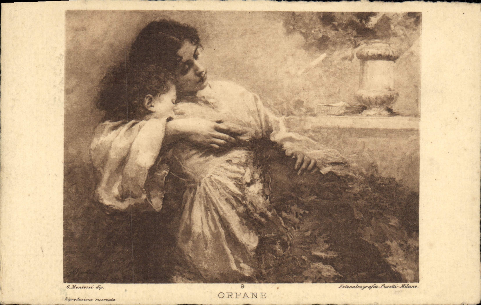 VINTAGE POSTCARD Orfane Montessi