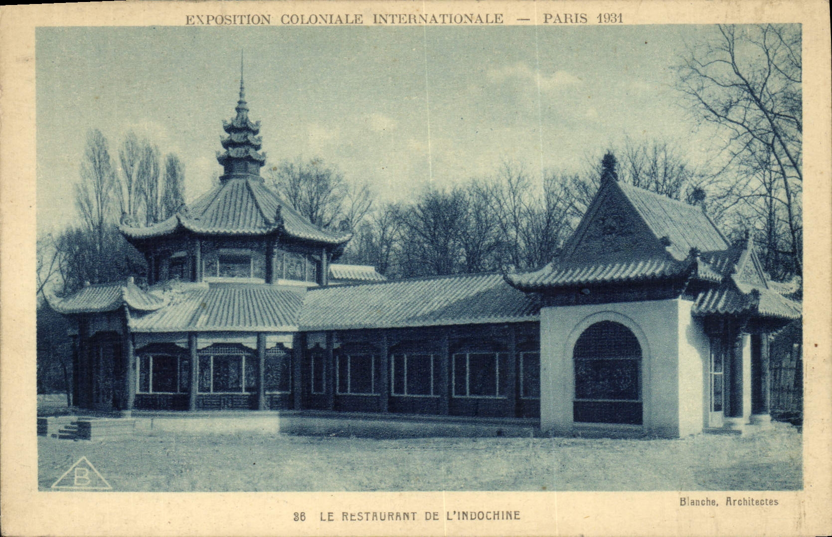 VINTAGE POSTCARD Fair Colonial International Paris 1931 the Restaurant Of Indo-China