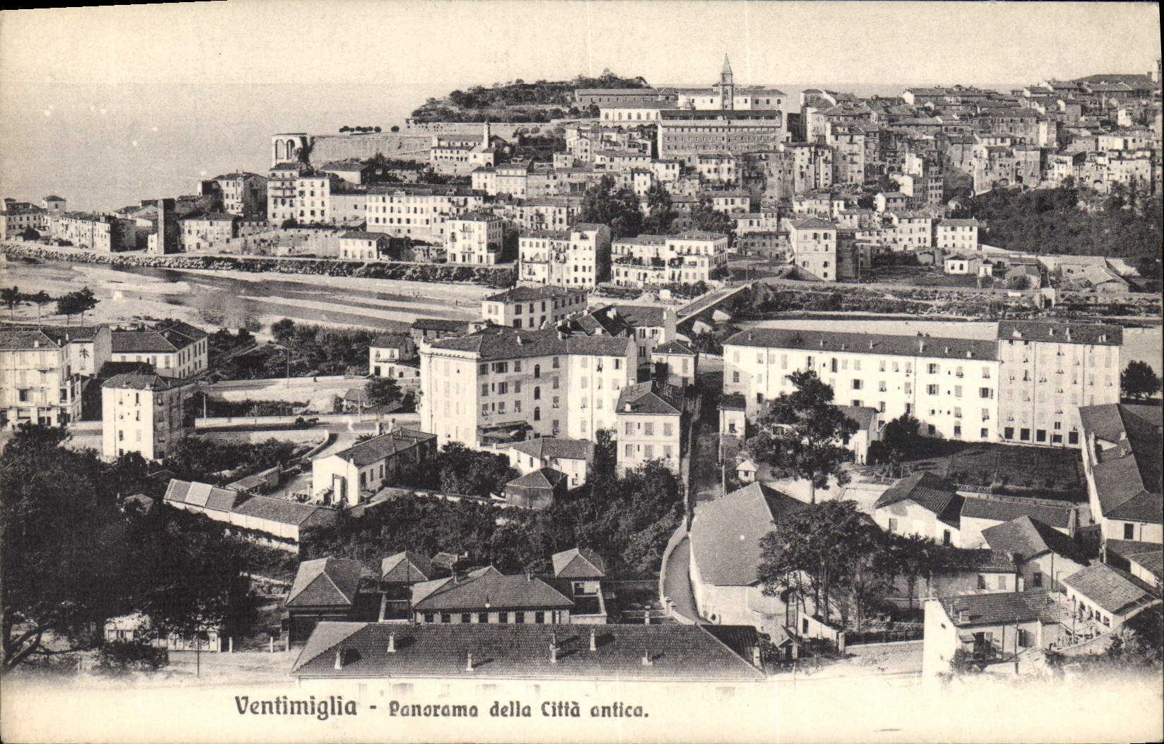VINTAGE POSTCARD Ventimiglia Panorama Della Citta antica