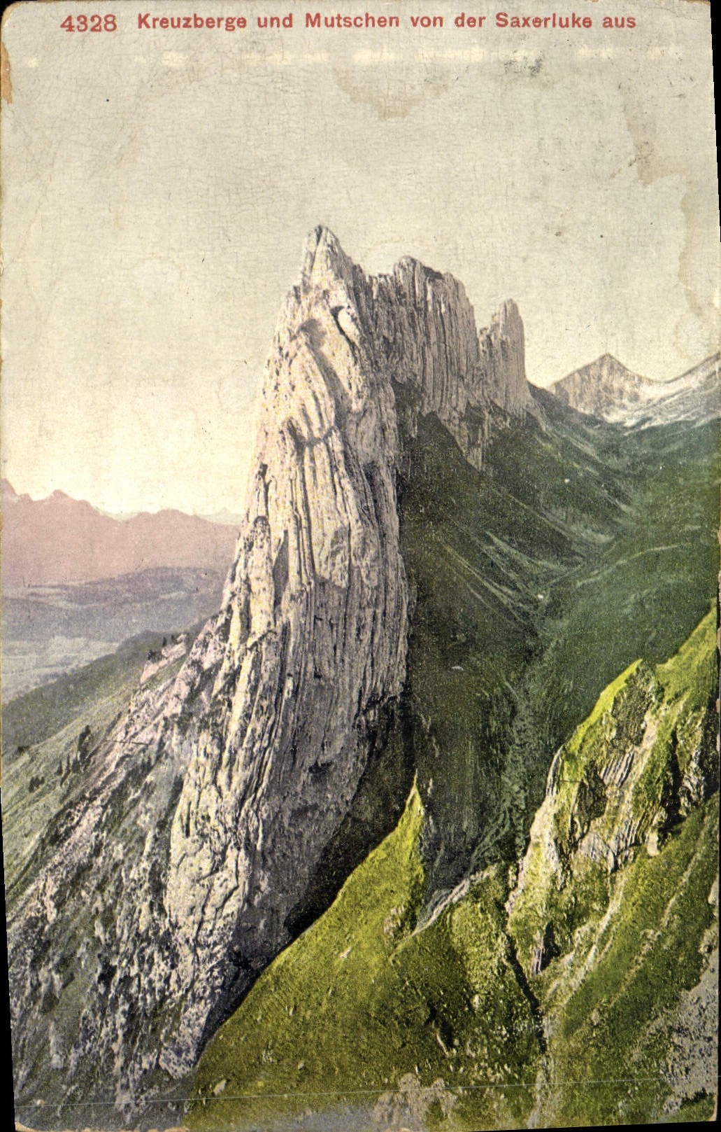 VINTAGE POSTCARD Kreuzberge Und Mutschen Von Der Saxerluke Aus