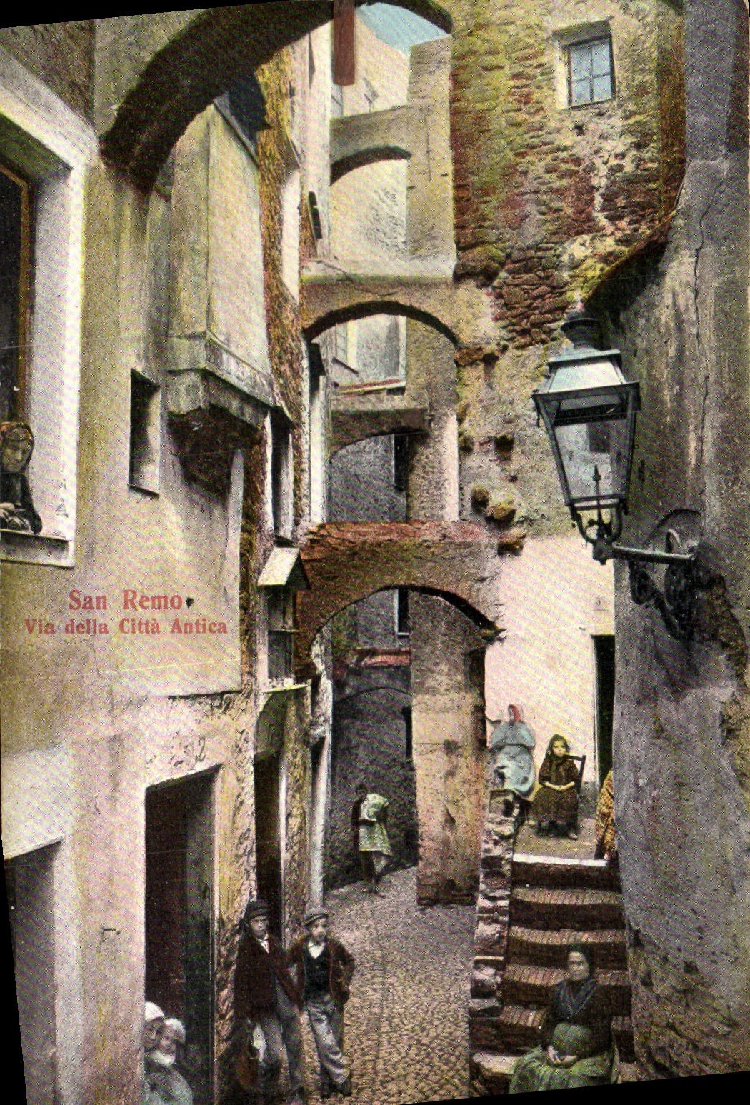 VINTAGE POSTCARD San Remo Via Della Citta Antica