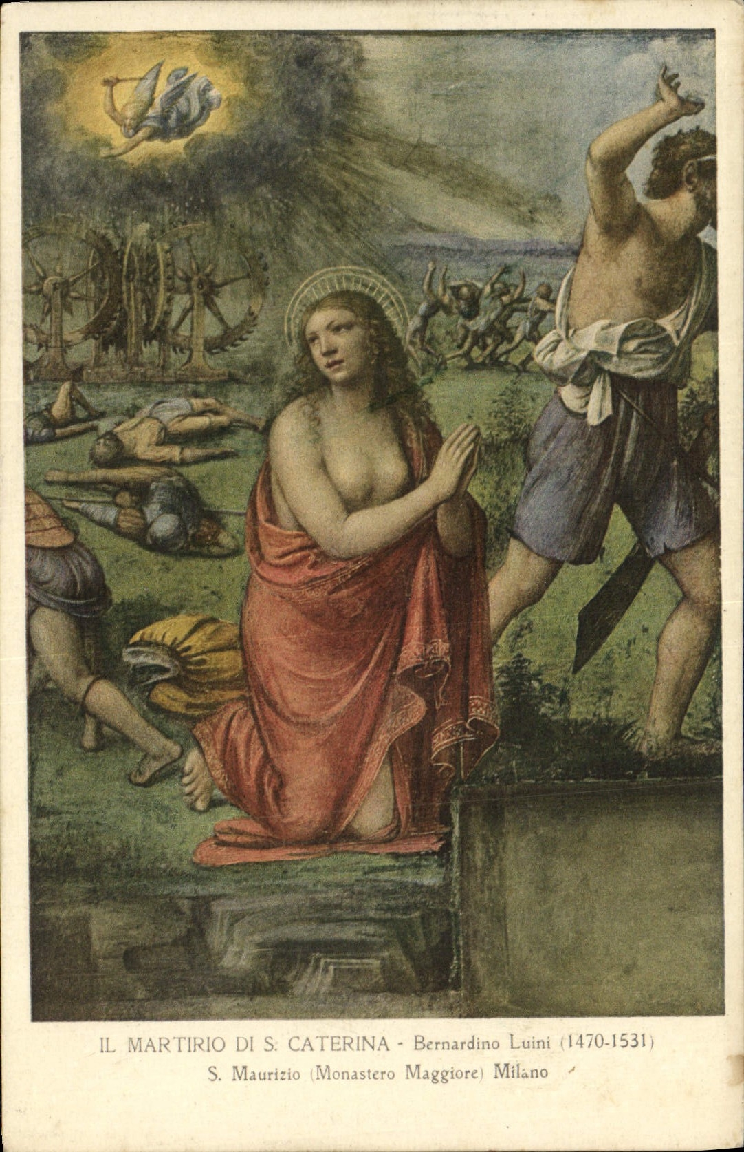 VINTAGE POSTCARD It Martirio di S Caterina Bernardino Luini Milano