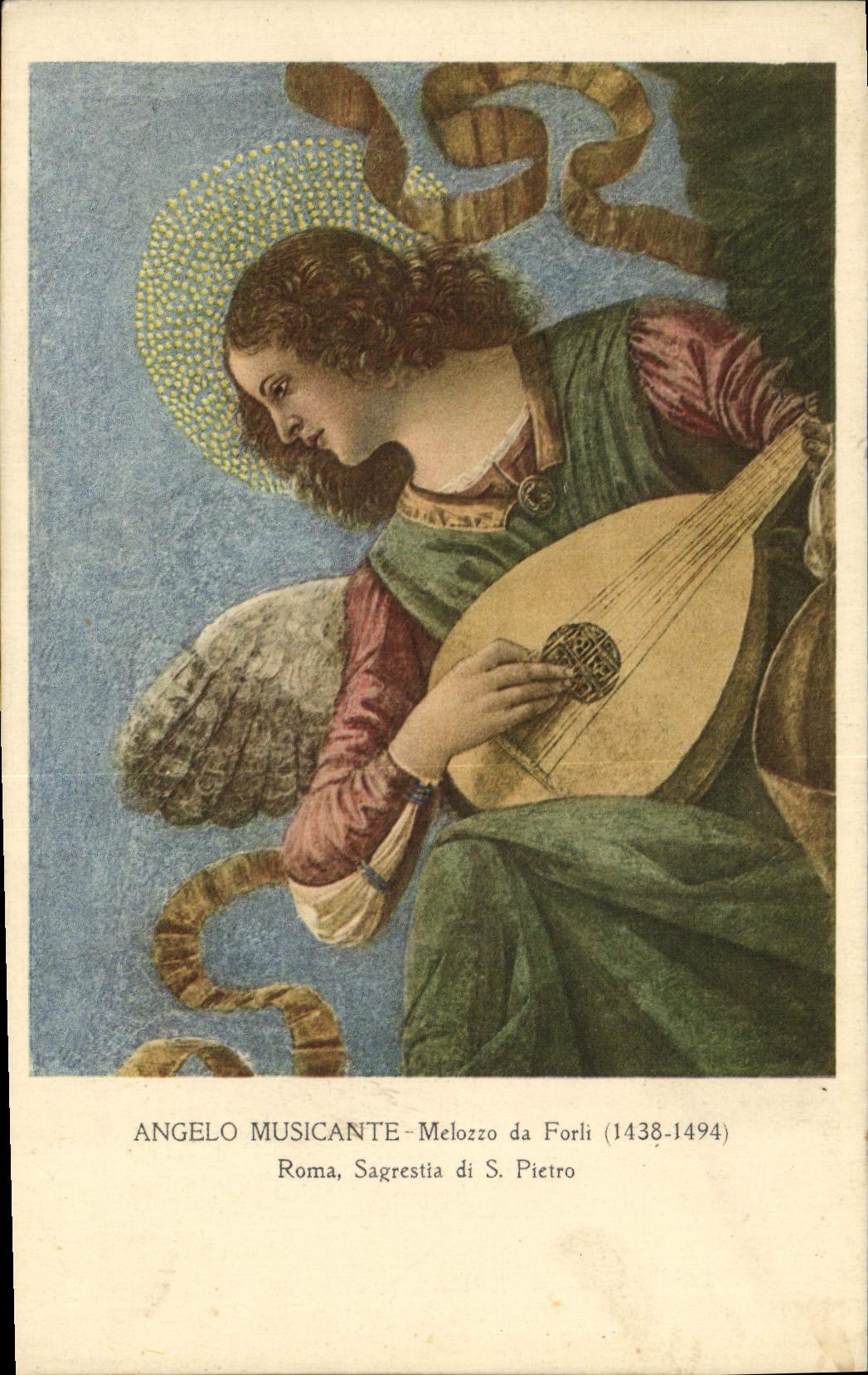 VINTAGE POSTCARD Angelo Musicante Melozzo Da Forli Roma Sagrestia di S Pietro