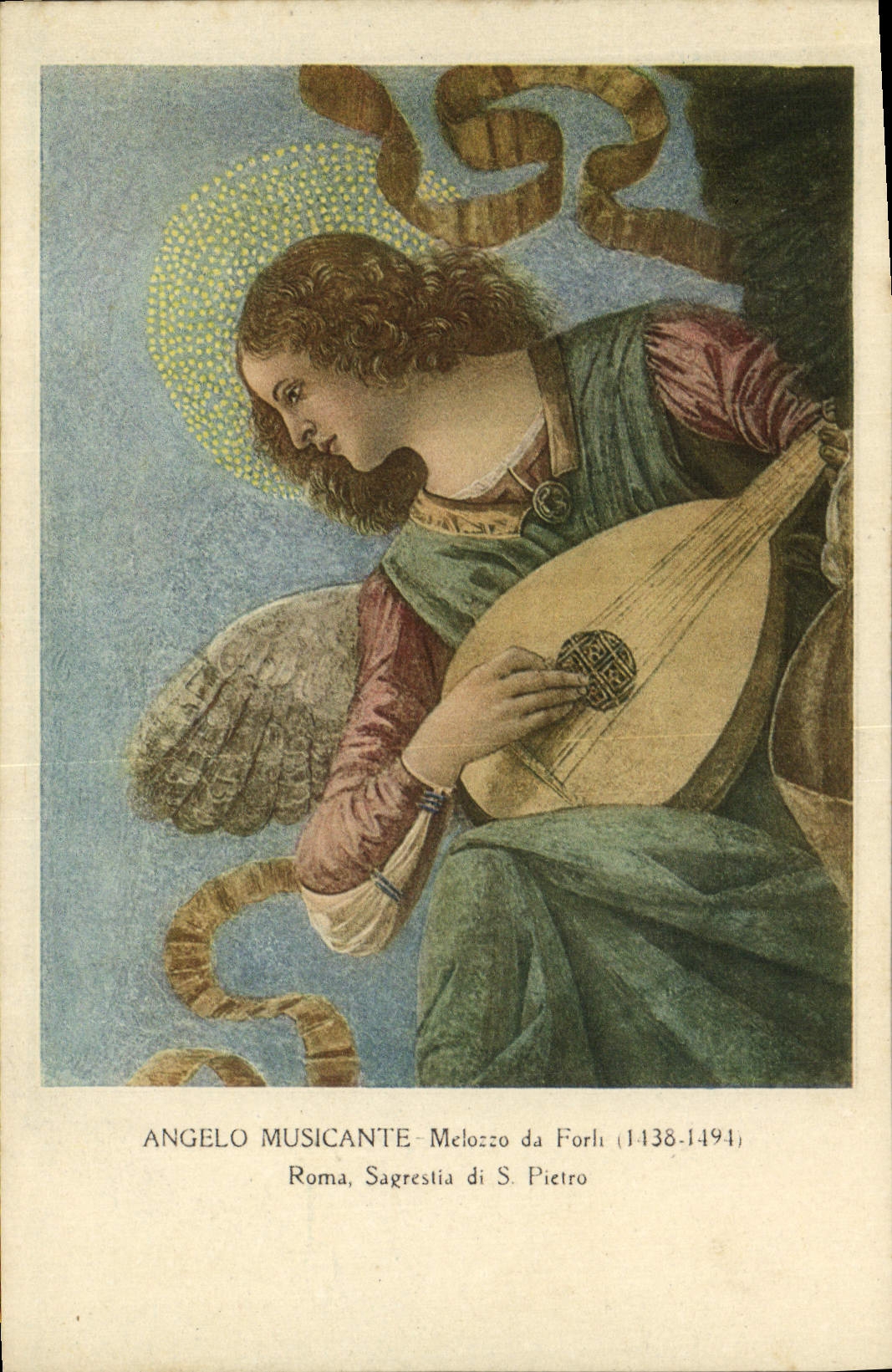 VINTAGE POSTCARD Angelo Musicante Melozzo Da Forli Roma Sagrestia Pietro