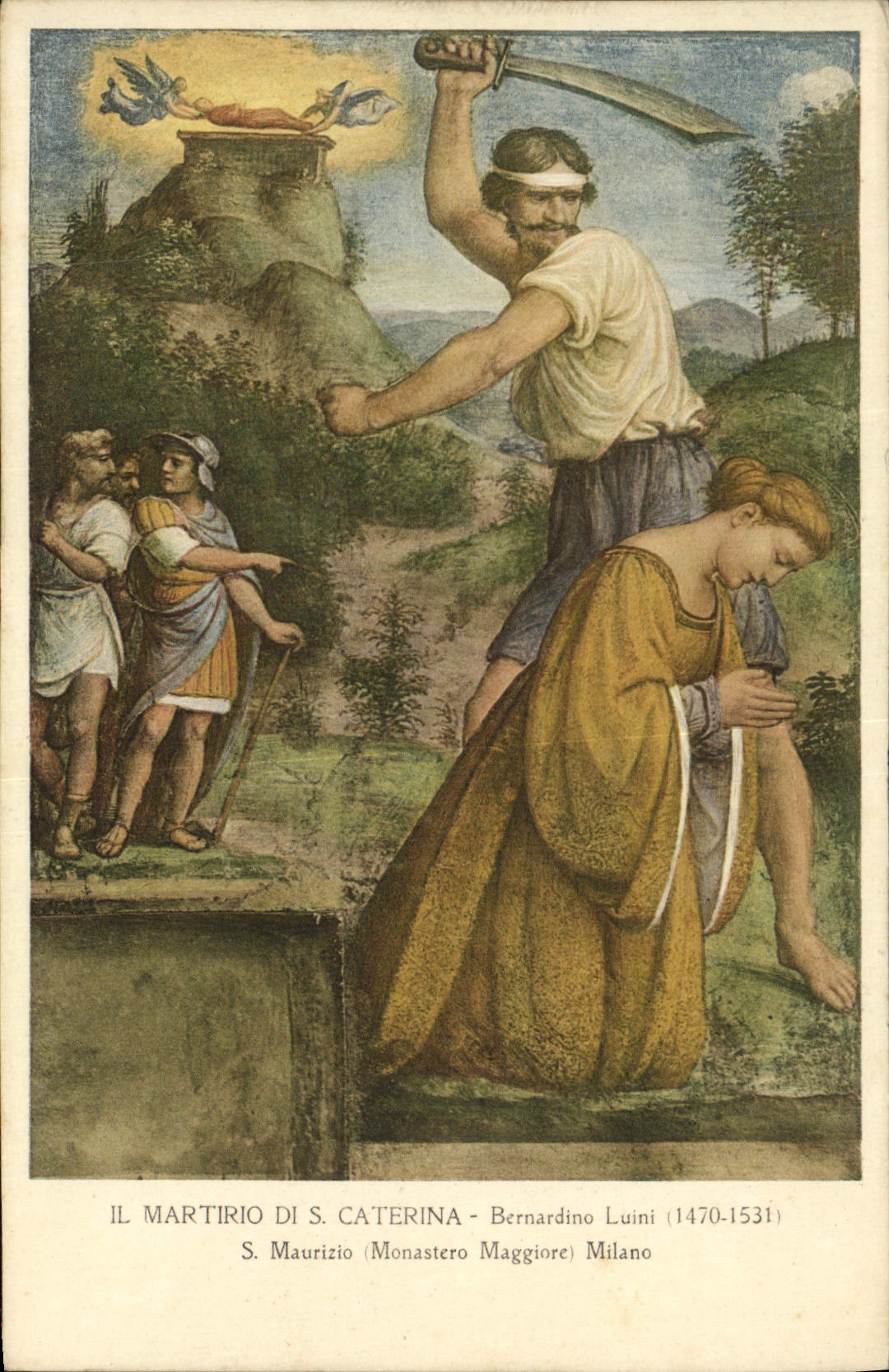 VINTAGE POSTCARD Martirio Caterina Bemardino Luini Milano