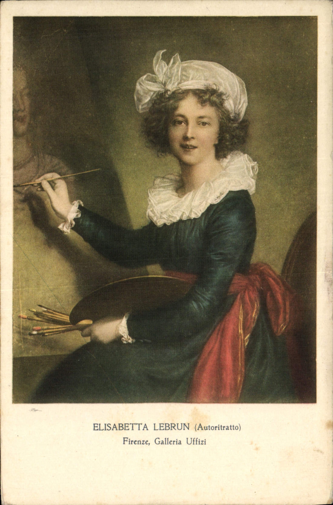 VINTAGE POSTCARD Elisabetta Lebrun Firenze Galleria Uffizi