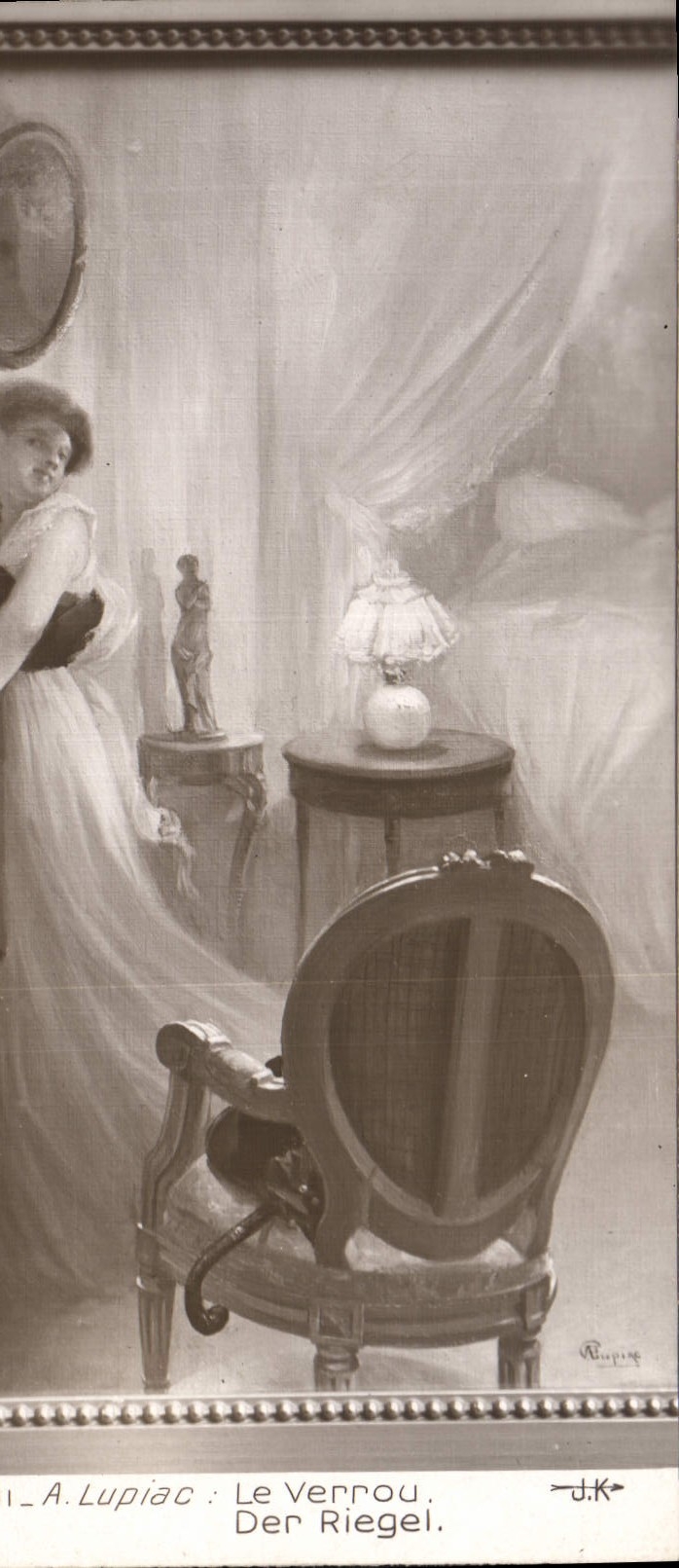 VINTAGE POSTCARD Lupiac the Bolt Living room 1911