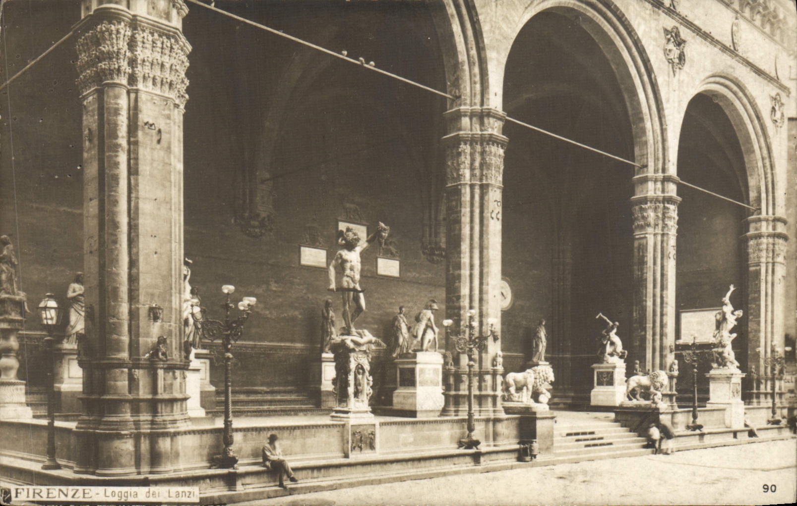 CPA Firenze Loggia Dei Lanzi Lion