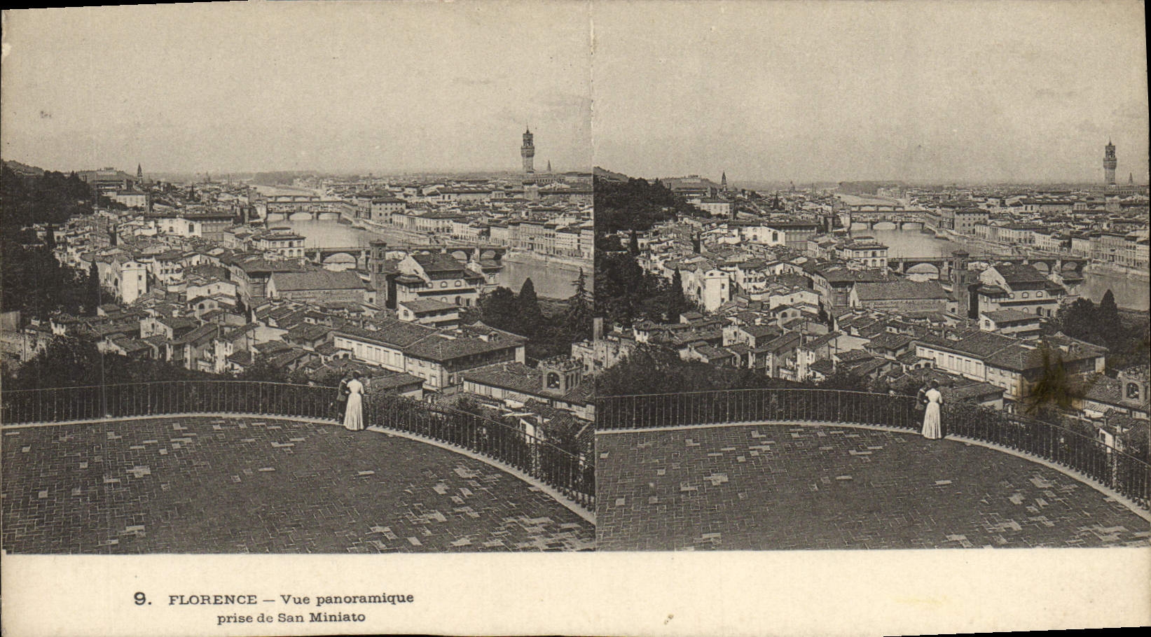 Opinión panorámica de Florencia de la POSTAL de la VENDIMIA tomada De San Miniato
