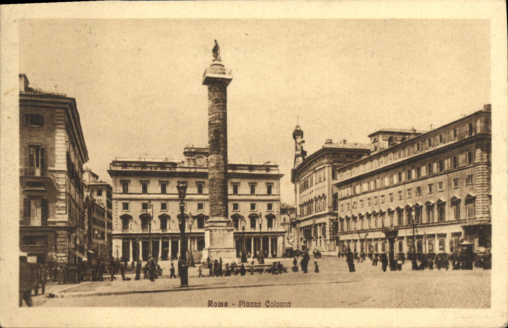 POSTAL Roma Plazza Colonna de la VENDIMIA