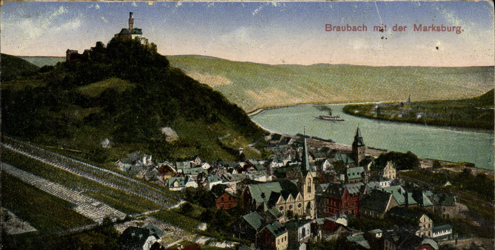 VINTAGE POSTCARD Braubach MIT Der Marksburg