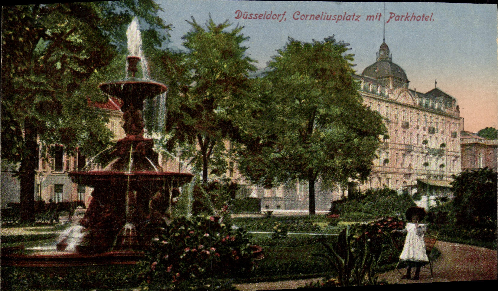 MIT Parkhotel de Düsseldorf Corneliusplatz de la POSTAL de la VENDIMIA