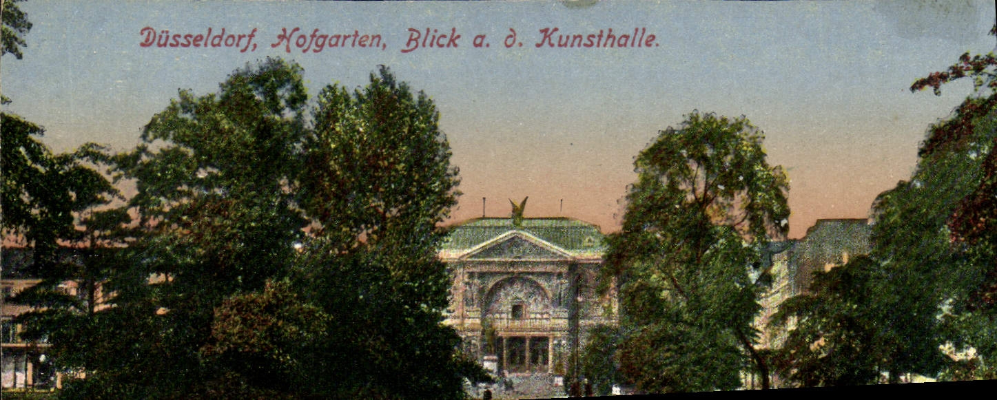 VINTAGE POSTCARD Dusseldorf Hofgarten Blick Kunsthalle