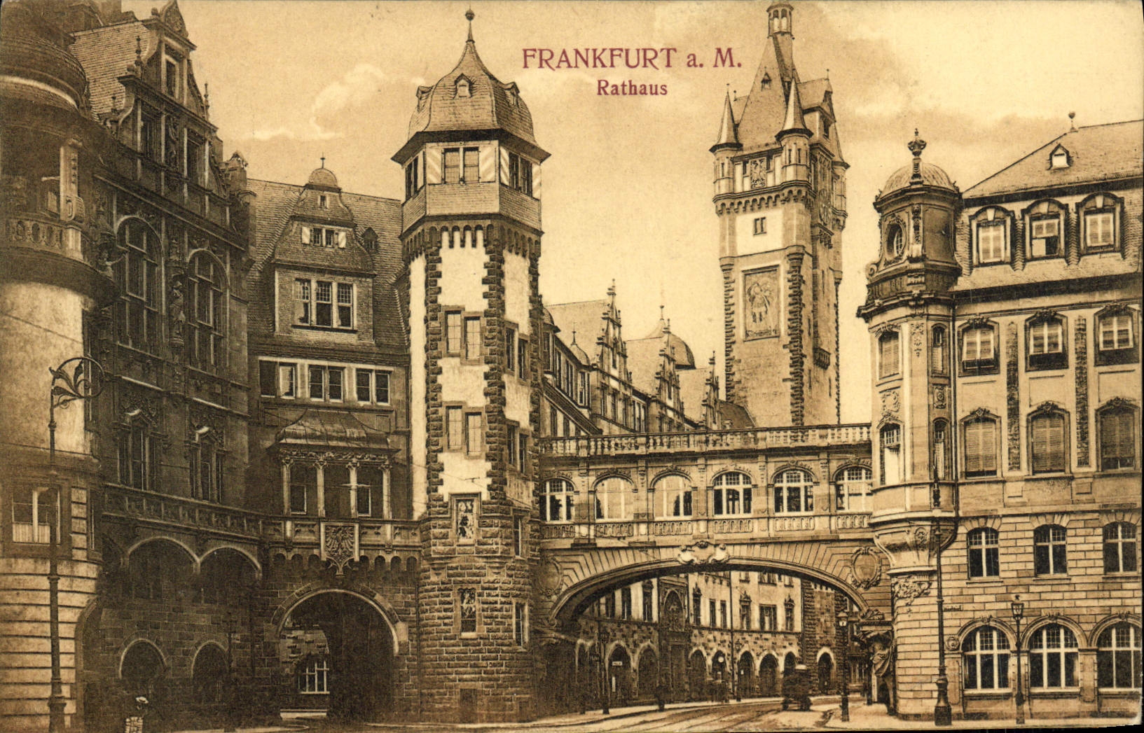 La POSTAL Francfort de la VENDIMIA TIENE Sr. Rathaus