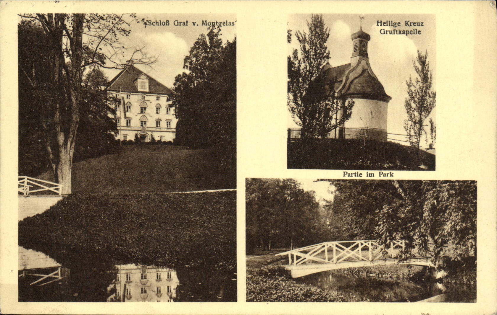 VINTAGE POSTCARD Helling Kreuz Gruftkapelle Left Im Park Egglkofen Oberbayern