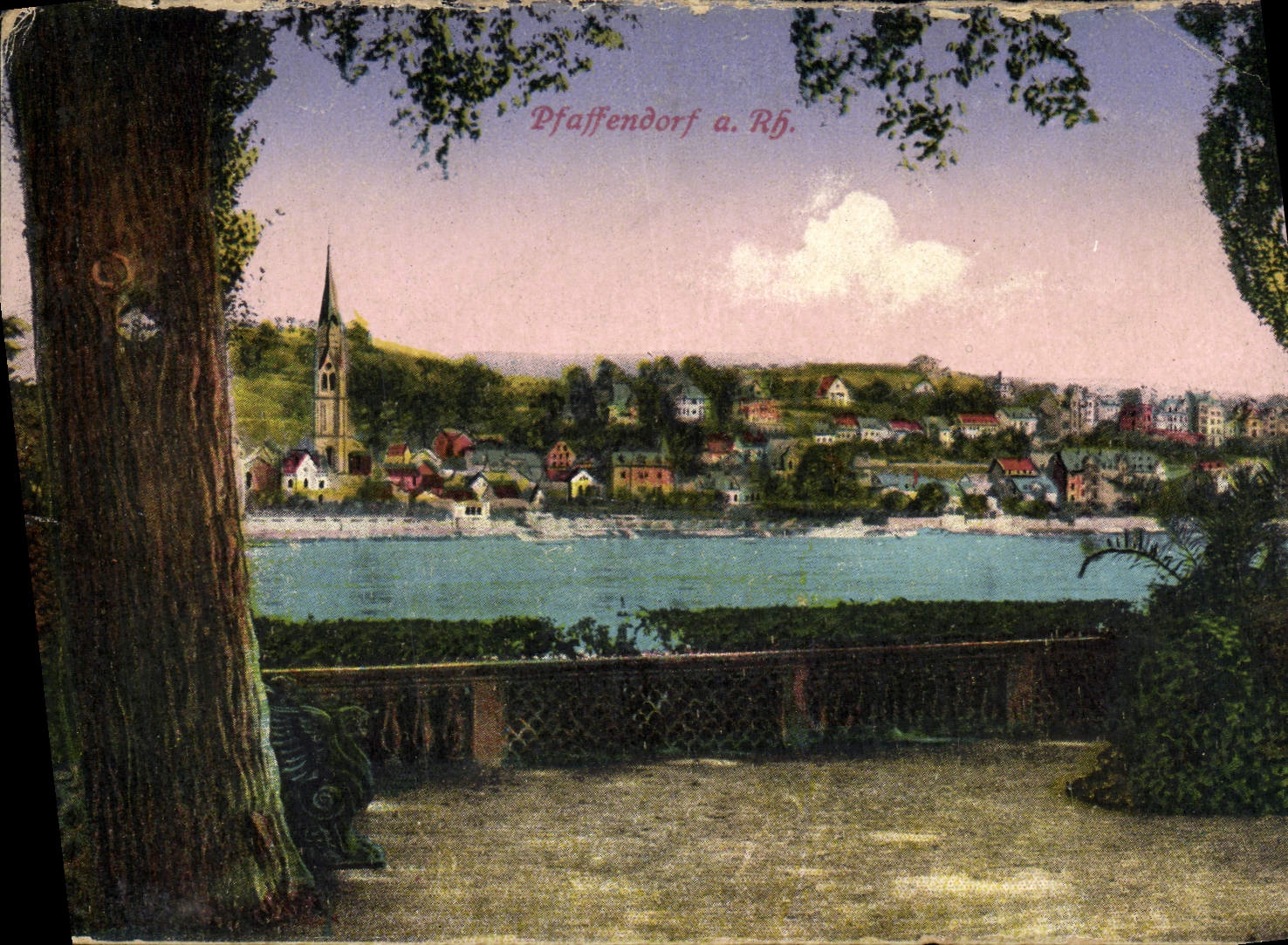 VINTAGE POSTCARD Pfaffendorf has Rh