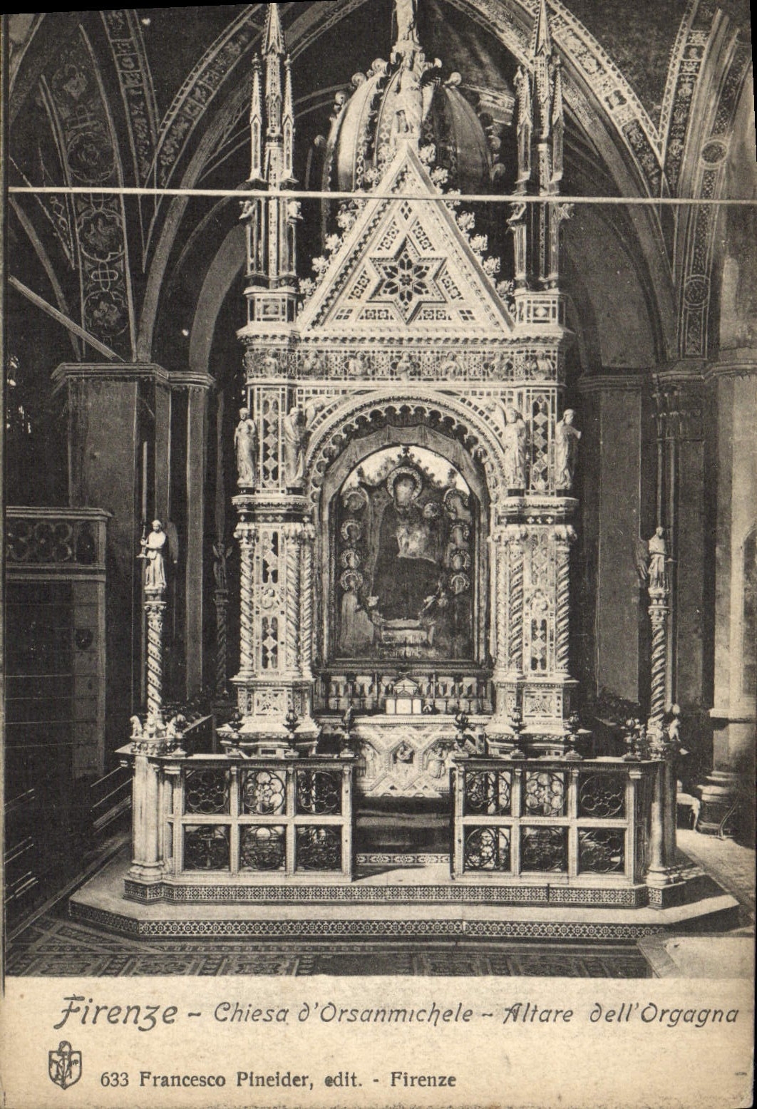 POSTAL Firenze Chiesa D Orsanmichele Filtare Dell Orgagna de la VENDIMIA